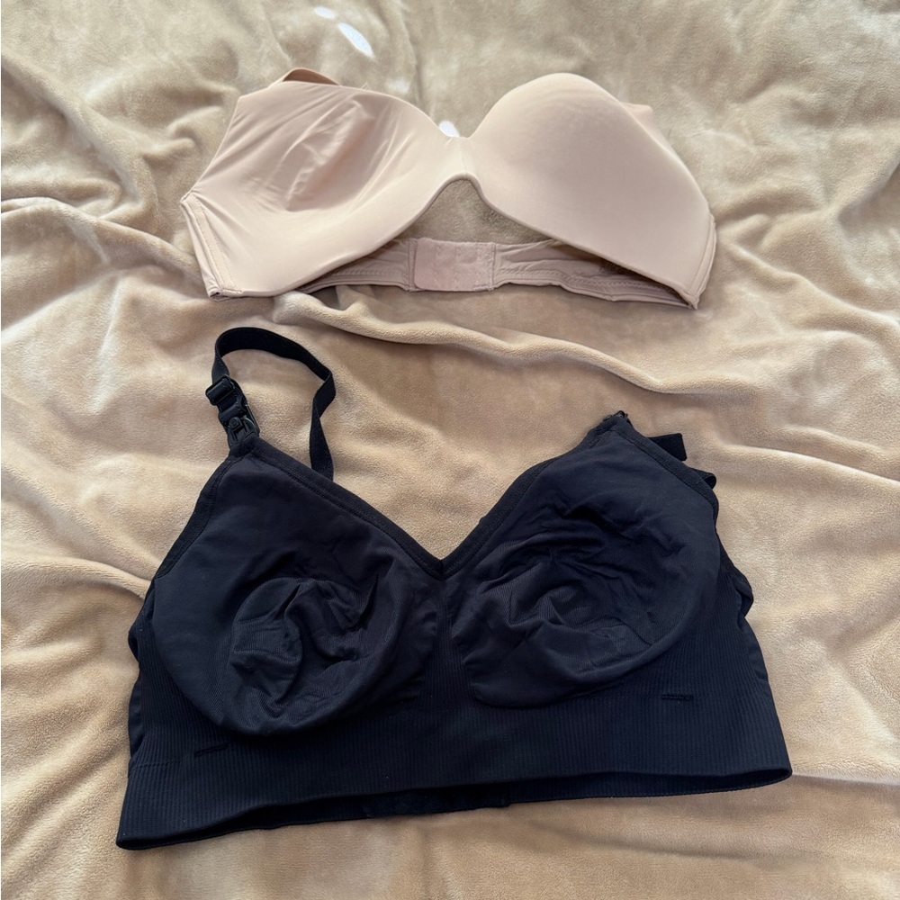 Nursing Bras Black and Nude Women's Set of 2 Small/34C